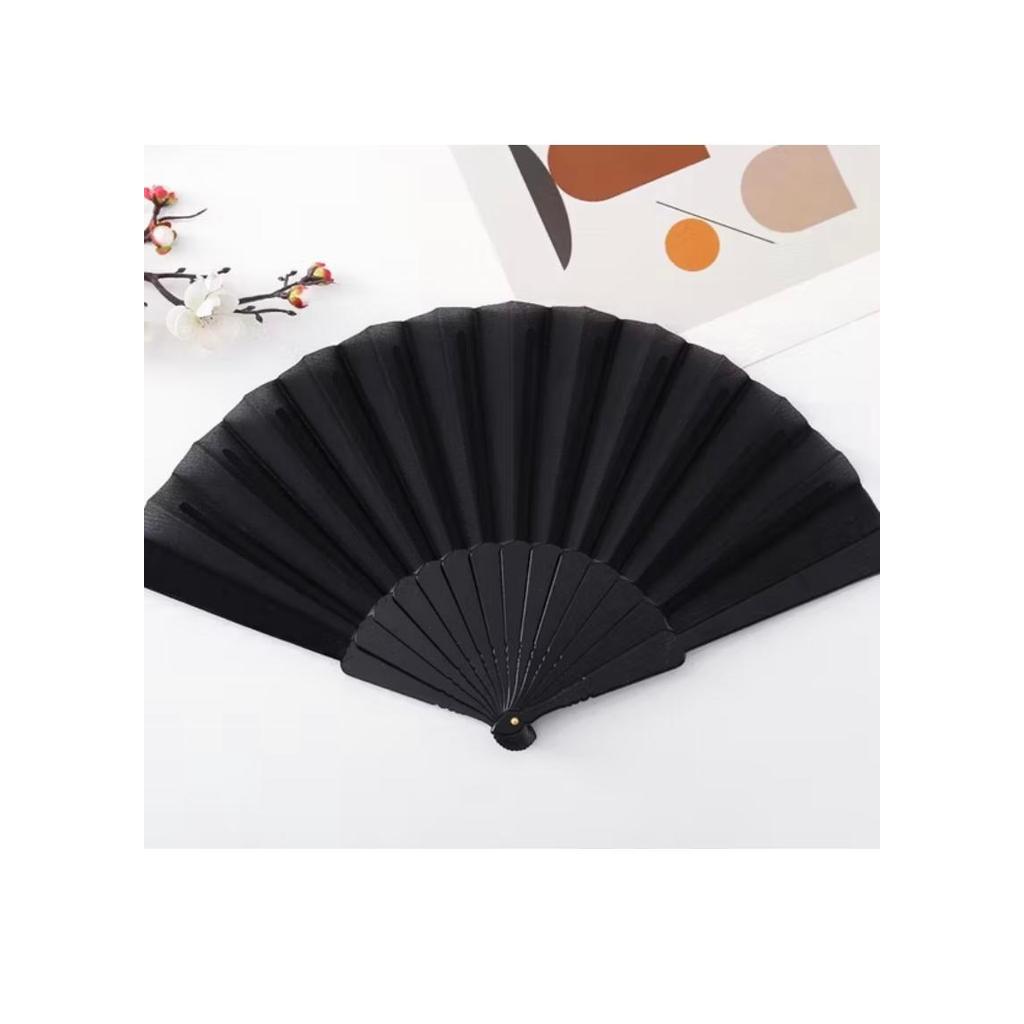 Leque Abanador Calor Preto Elegante FJ90544