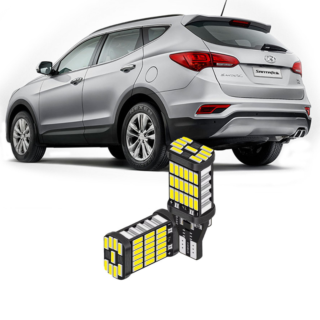 Par Lampada Ultra Led Premium Luz de Ré Hyundai Santa Fé Grand Santa Fé T15 w16w Branco