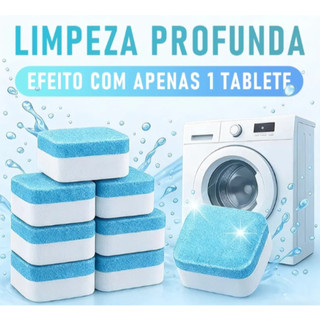 KIT20 Pastilhas para Limpeza de Máquinas de Lavar Roupas Efervescentes Multifuncional Máquinas de Lavar