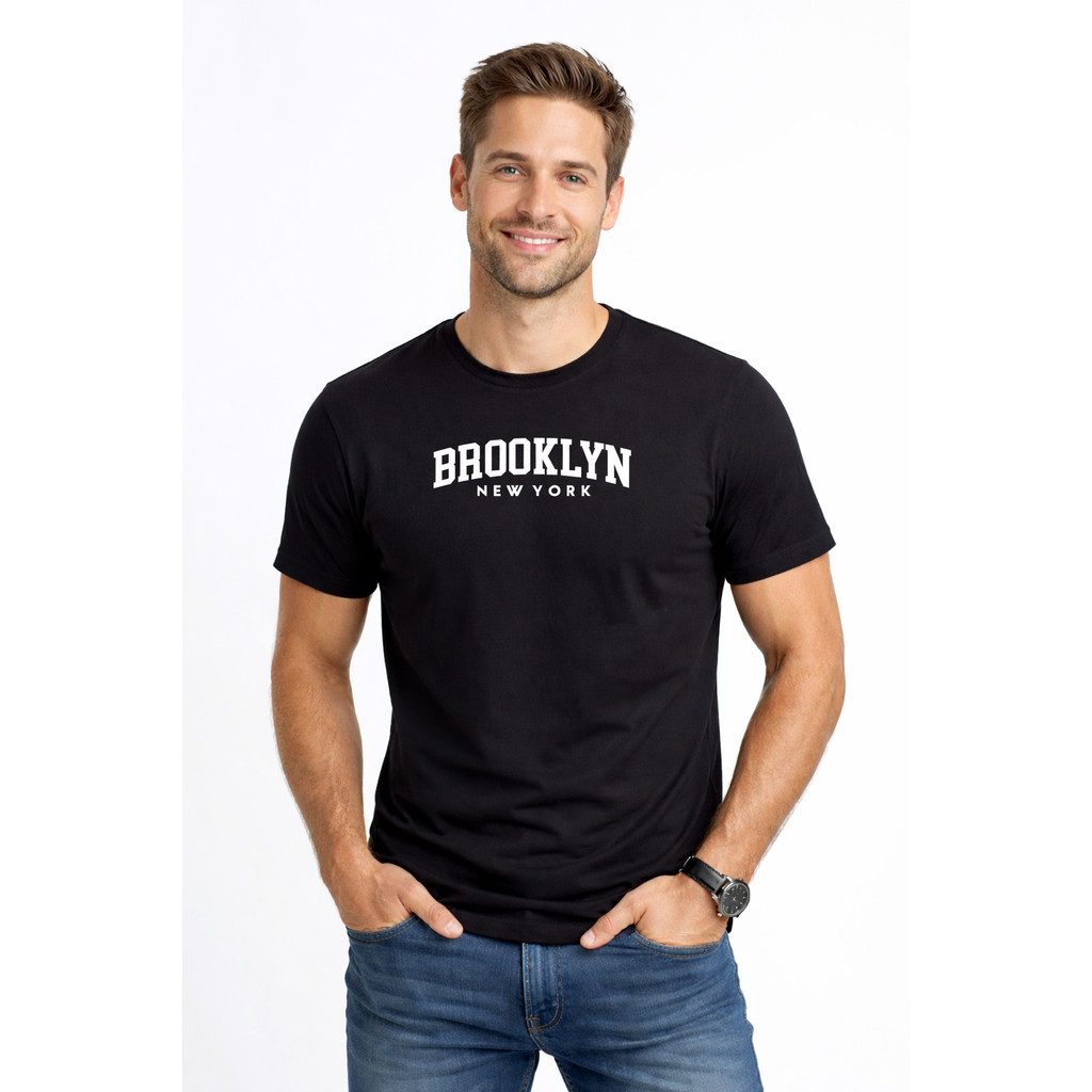 Camiseta Masculina Básica Estampada Confortável Casual Versátil