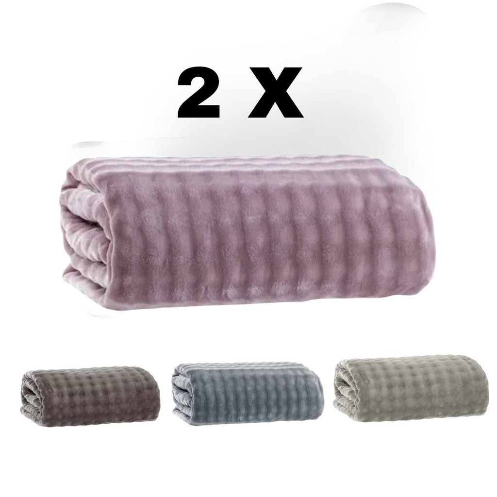 Kit 2 Cobertor Chamonix Microfibra Soft Extra Macia Efeito Bubble Lavável Antialérgica em Oferta na Shopee