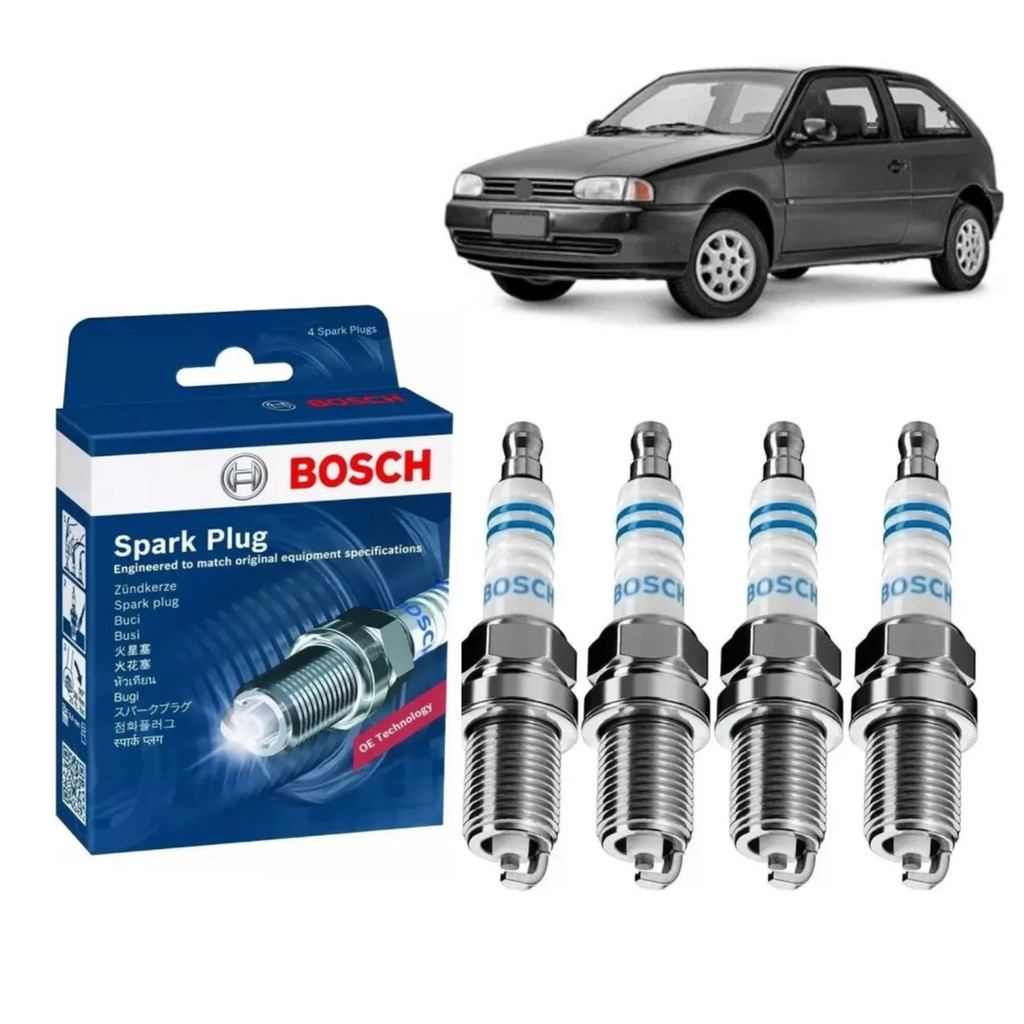 Jogo Vela Ignição Volkswagen Gol CL CLI GL GTI 1.6 1.8 2.0 8V AP 1993-1997 Bosch SP34 F000KE0P34 Original Envio Rapido