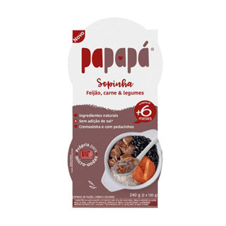 Sopinha Papapá de Feijão Carne e Legumes  +6 Meses 240g em Oferta na Shopee