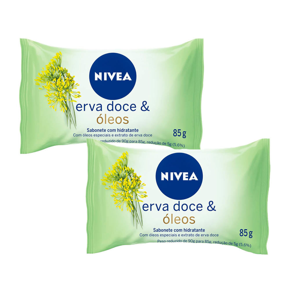 Kit 2 Sabonete em Barra Nivea Erva Doce e Óleos 85g em Oferta na Shopee