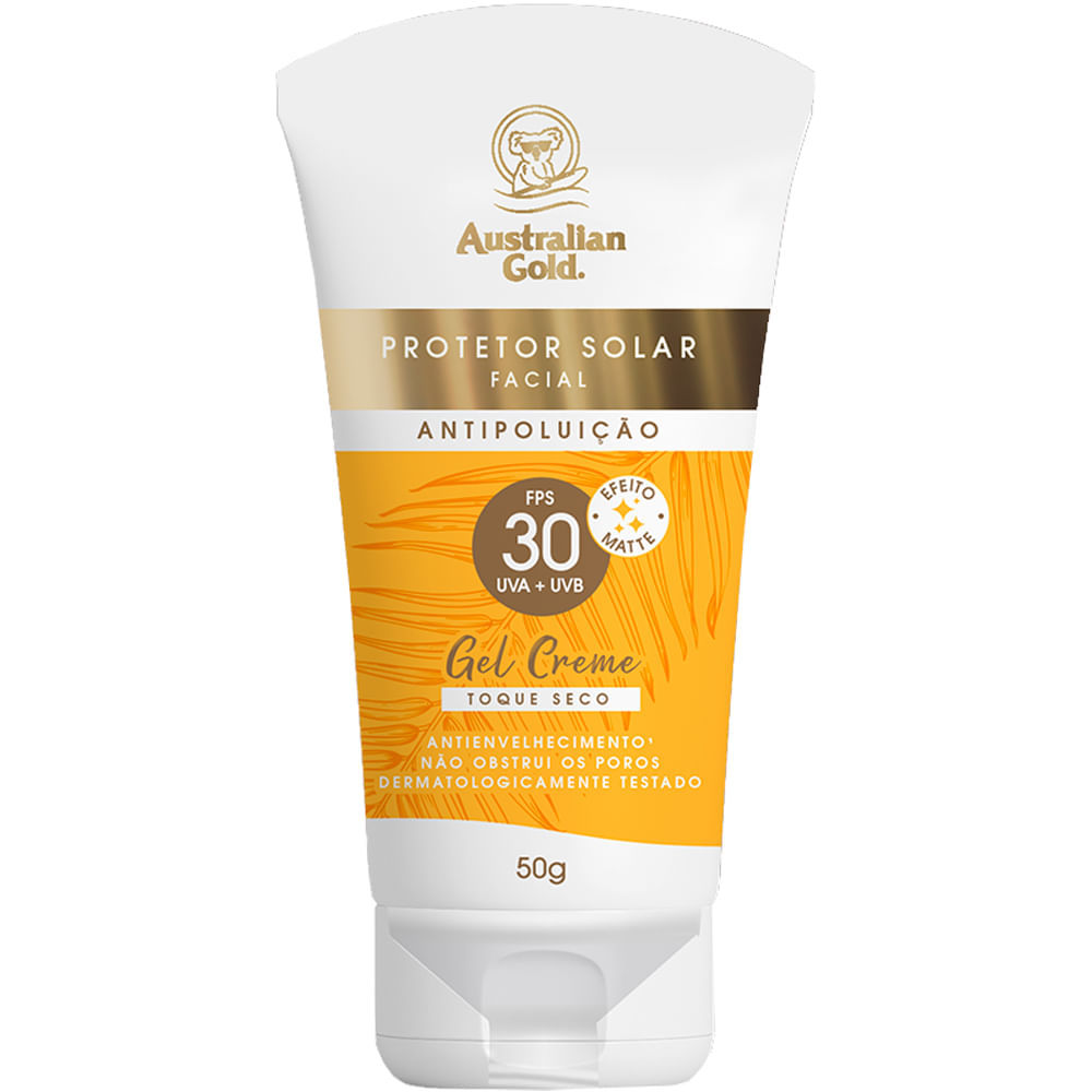 Protetor Solar Facial Australian Gold Gel Creme Toque Seco FPS30 50g - VENCIMENTO OUTUBRO 2026 em Oferta na Shopee