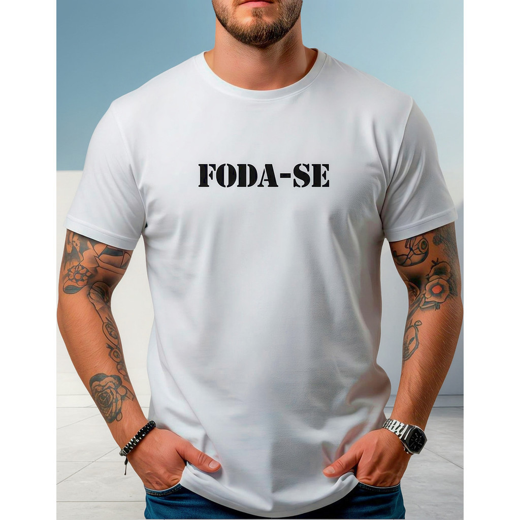 Camiseta Algodão Masculina Básica Premium Fodase 250 Manga Curta Casual Street Academia Carnaval
