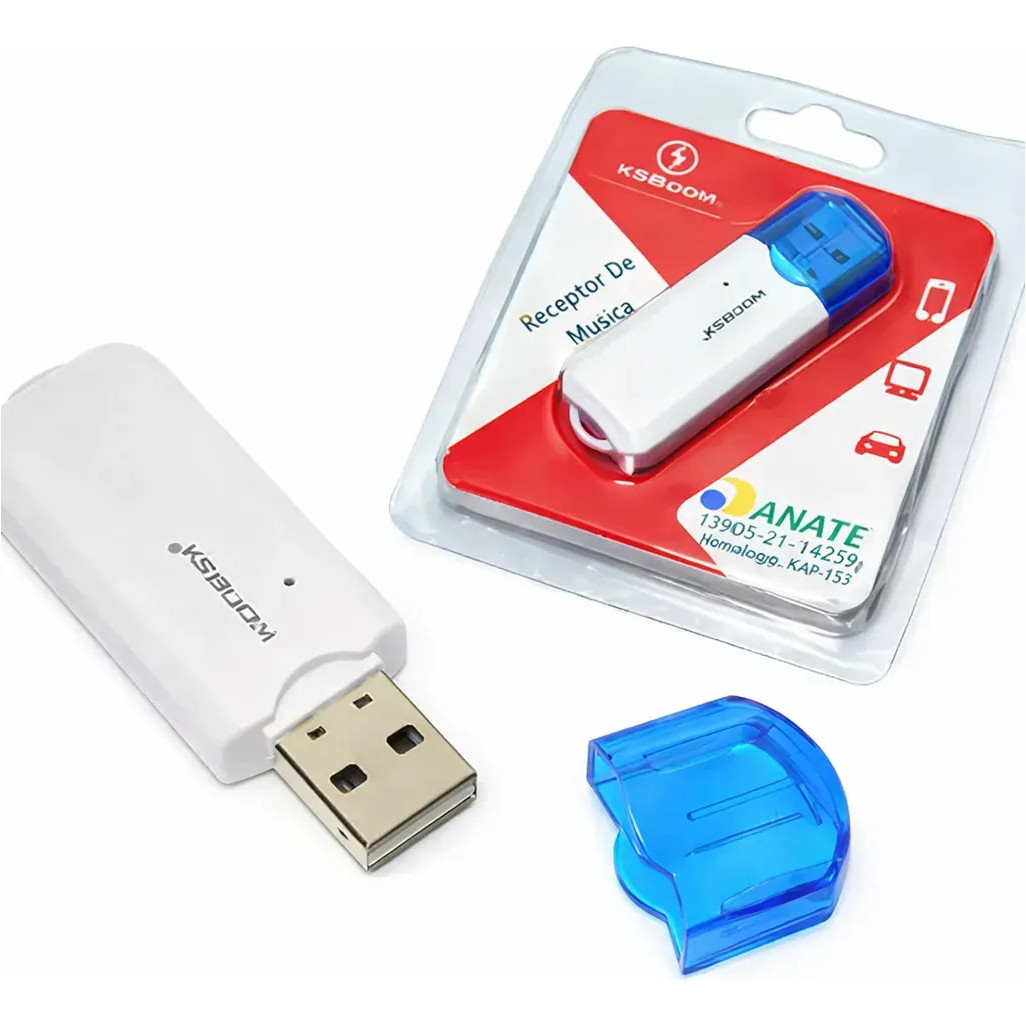 Adaptador Receptor Bluetooth Usb Pendrive Som Carro Musica