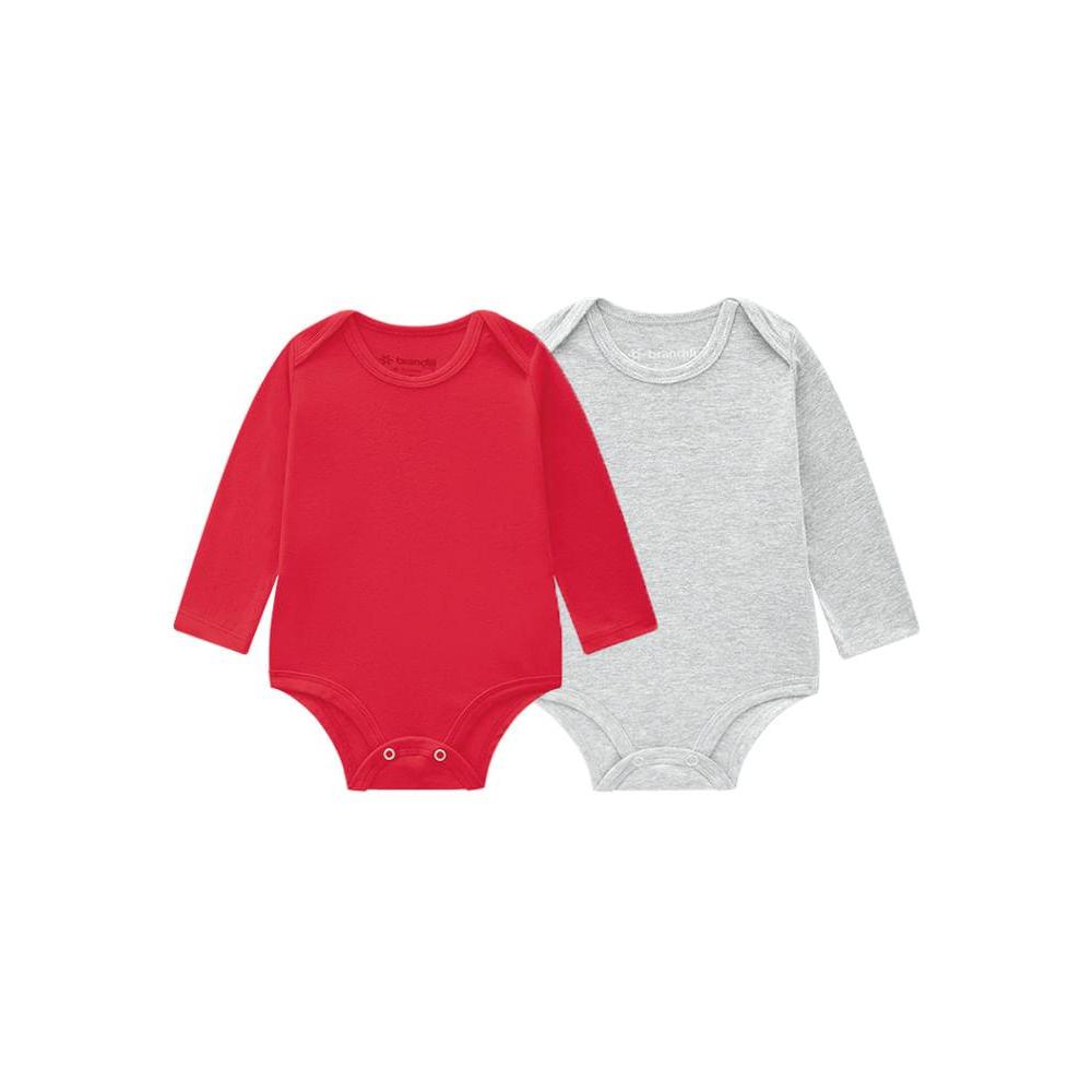 Kit de bodies bebê unissex com cor lisa Brandili Baby em Oferta na Shopee