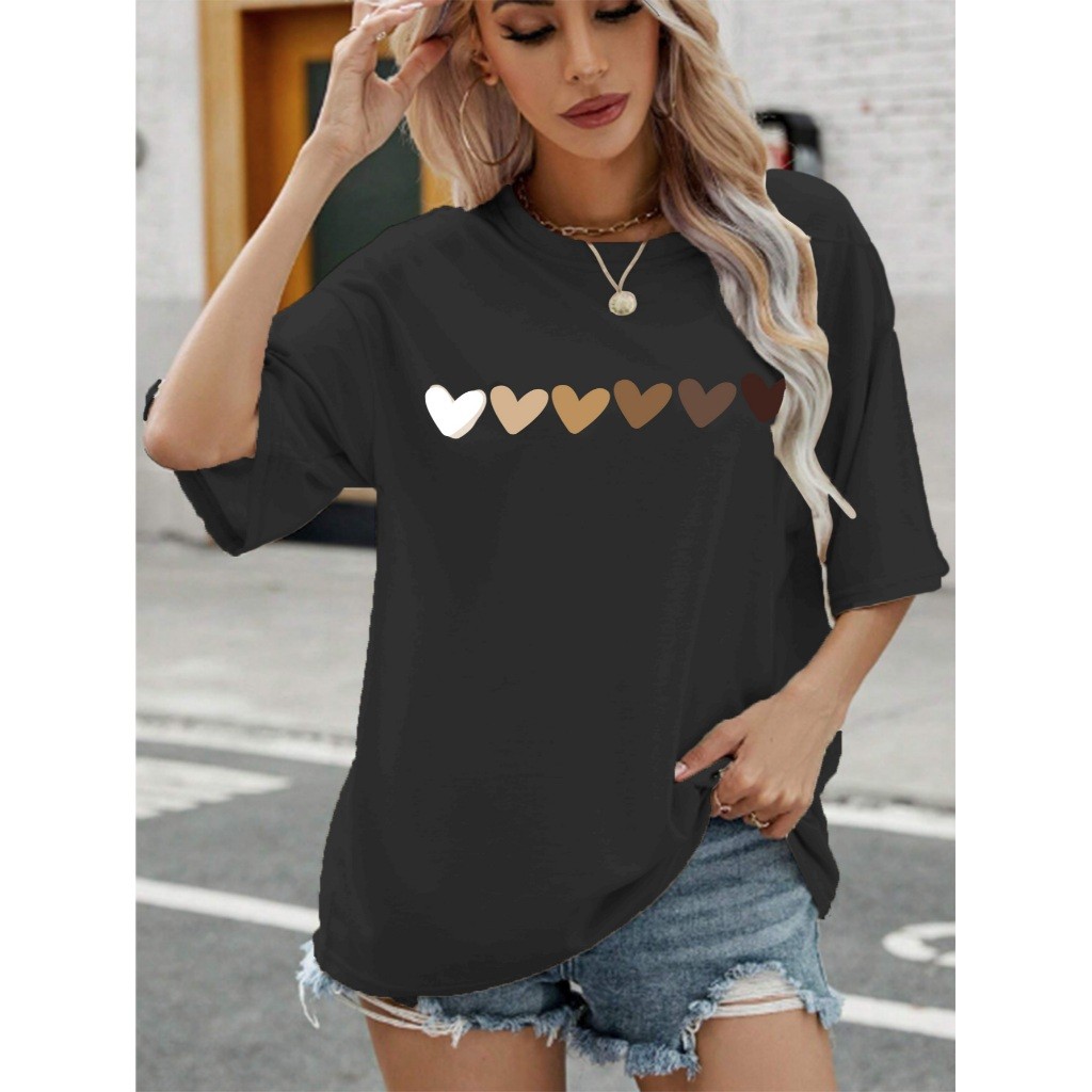 Camiseta Feminina Preta Oversized Streetwear Estilo Skatista Blusa Unissex Confortável Tecido Leve 