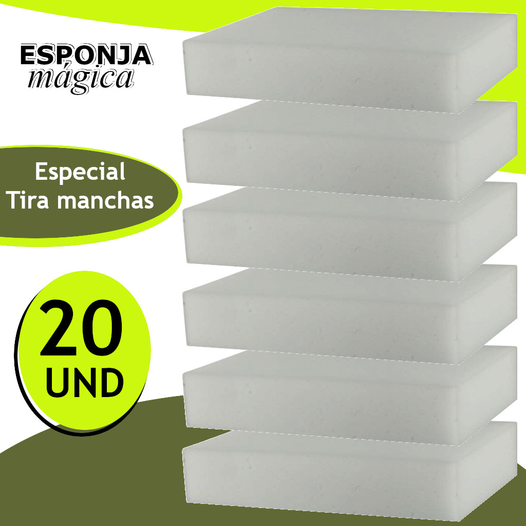 Esponja Mágica de Melamina Tira Manchas Riscos Mágica Branca Multiuso (20, 15, 10 e 5 Und.)