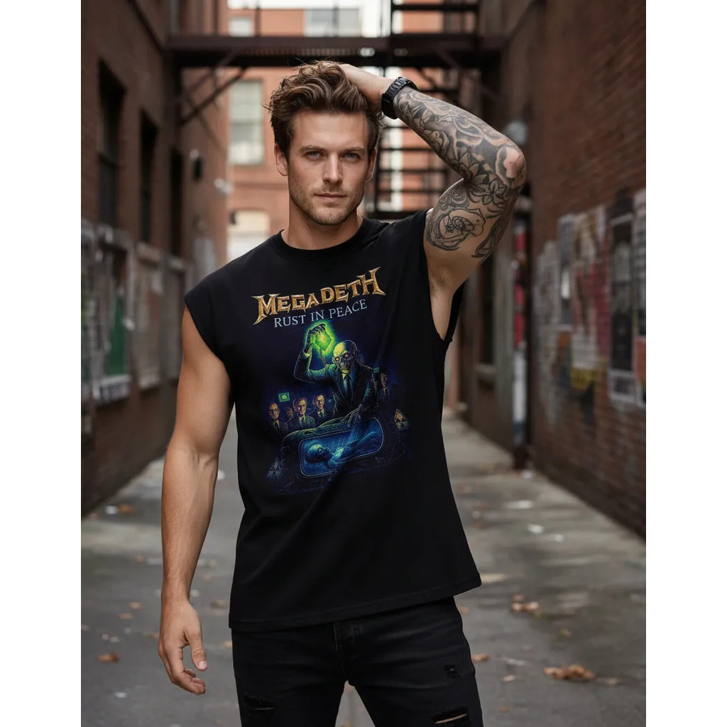 Camiseta Regata Oversized Rock Megadeth Dark Cavada