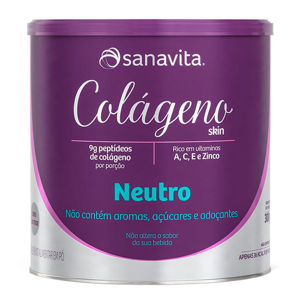 Colágeno Skin Sanavita Sabor Neutro 300g em Oferta na Shopee