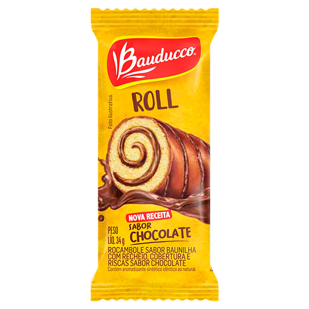 Bolinho Bauducco Rocambole Chocolate 34g em Oferta na Shopee