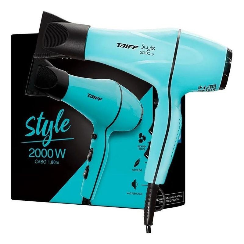 Secador Taiff Style Azul Tiffany 2000w 127v — R$ 289,90 em Shopee
