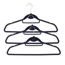 Kit de 24 Cabides de Veludo Preto - Oikos