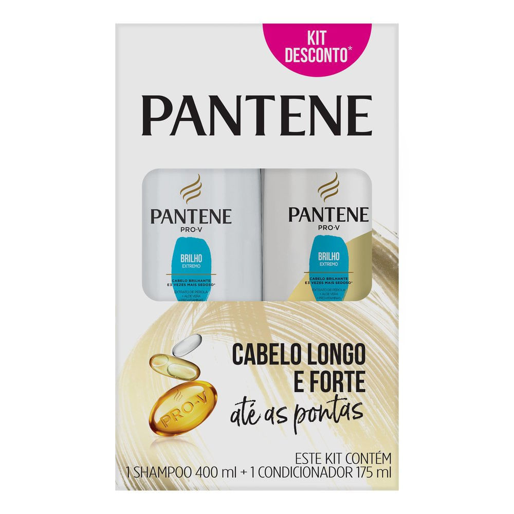 Shampoo Pantene Brilho Extremo 400ml + Condicionador 175ml em Oferta na Shopee