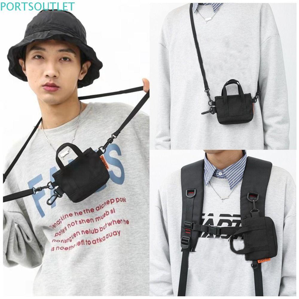 Pingente De Bolsa De Moedas De Nylon PORTSOUTLET , Carteira Masculina Porta-Cartões Portátil , Chaveiro Leve , Armazenam