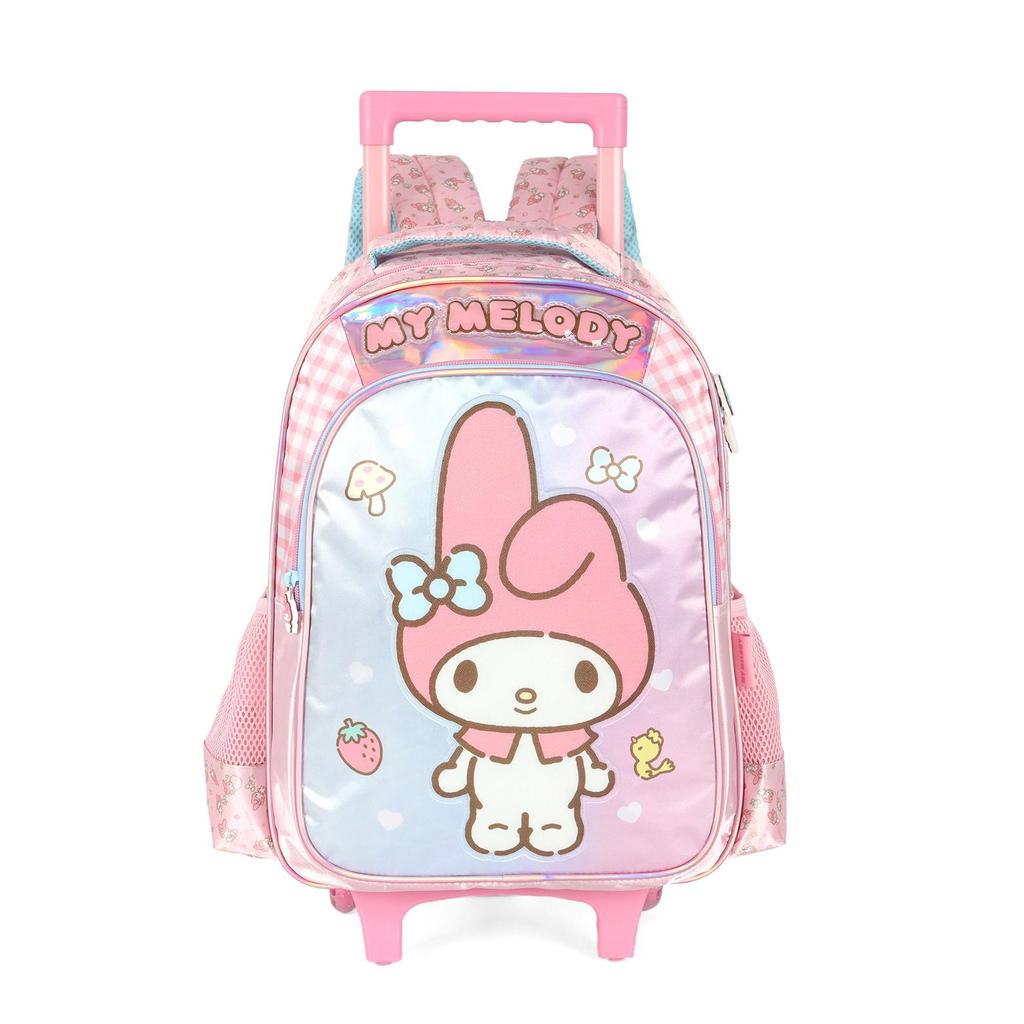 Mochila Infantil Média de Rodinhas Acetinada My Melody em Oferta na Shopee