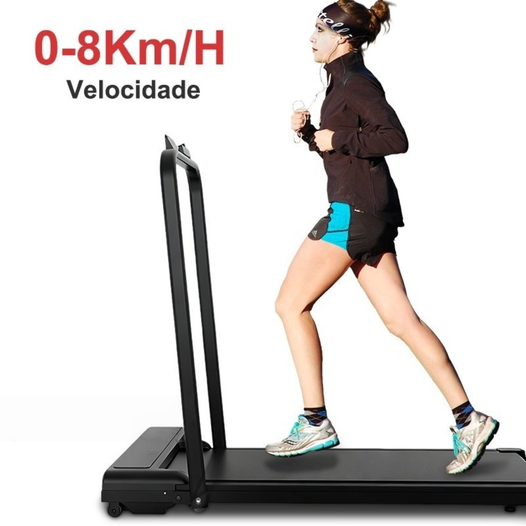 Esteira Elétrica Portátil Fitness Residencial Até 120 kg Velocidade 0-8km/h (127V/220V)