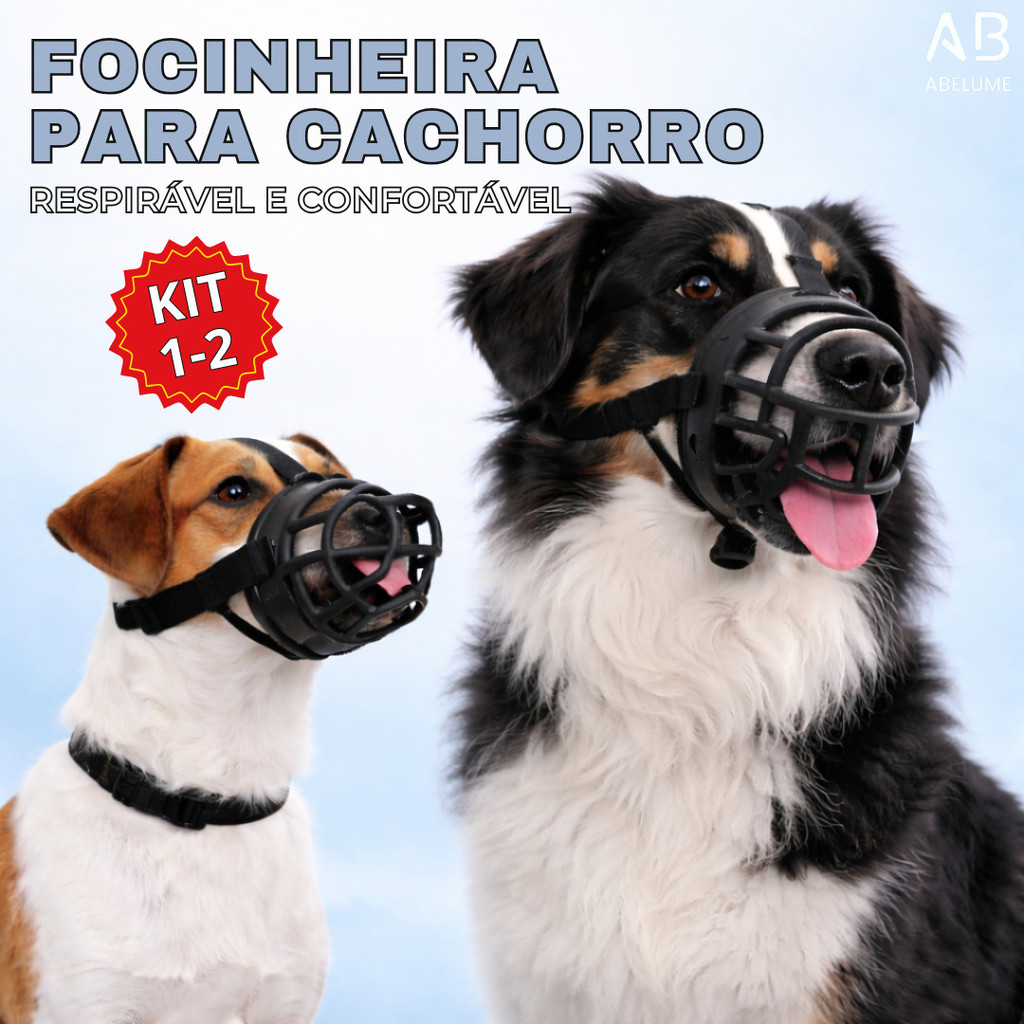 Focinheira Ajustável de Silicone Macia Respirável para Cães de Porte Médio e Grande Cor Preta em Oferta na Shopee