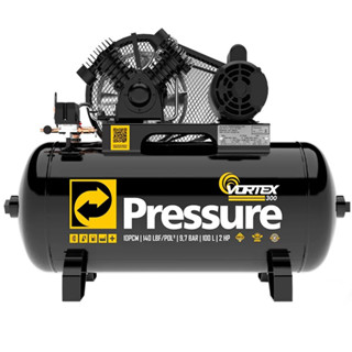 Compressor de Ar 10 Pés 100 Litros 2HP 140Psi 9,7Bar 127/220V Bivolt Cabeçote Duplo Pressure em Oferta na Shopee