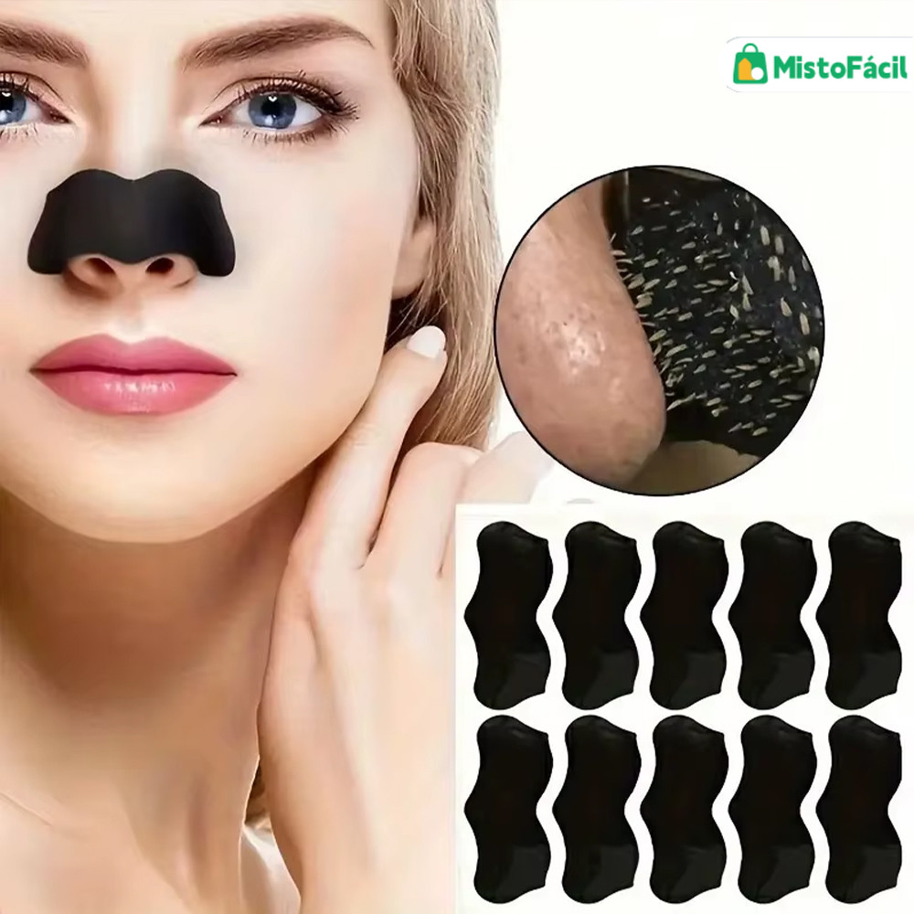 Kit de Beleza Máscara de Carvão Remove Cravos e Limpa Poros Facial