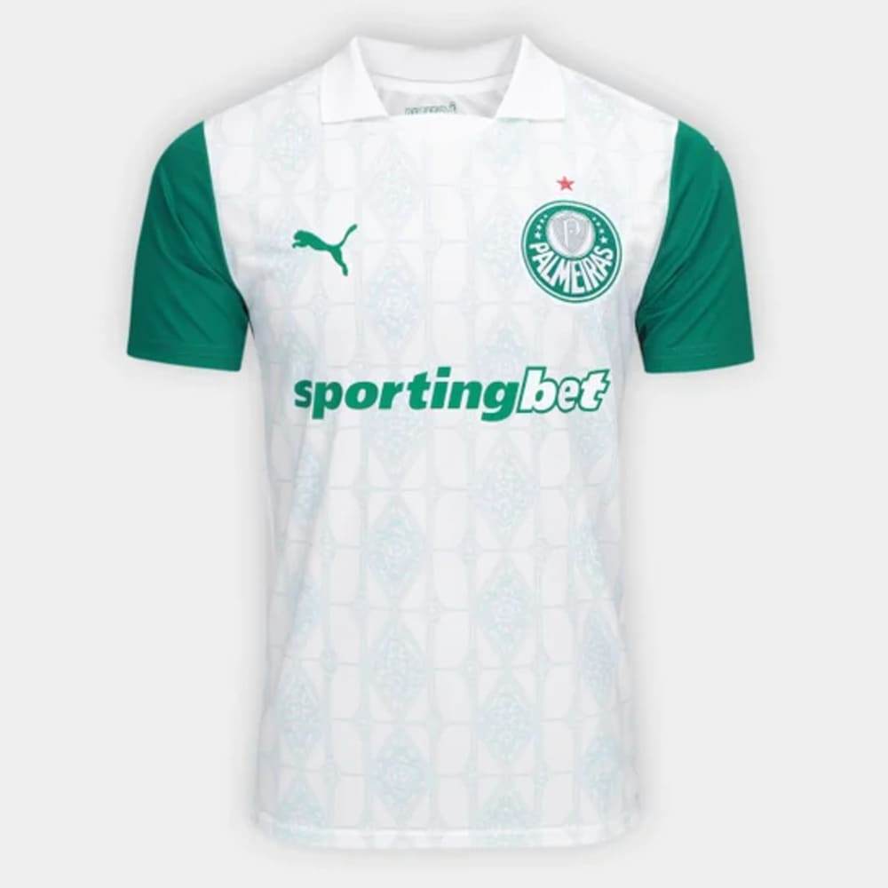Camisa Palmeiras II Puma 25/26 Torcedor Branca Oficial + NF