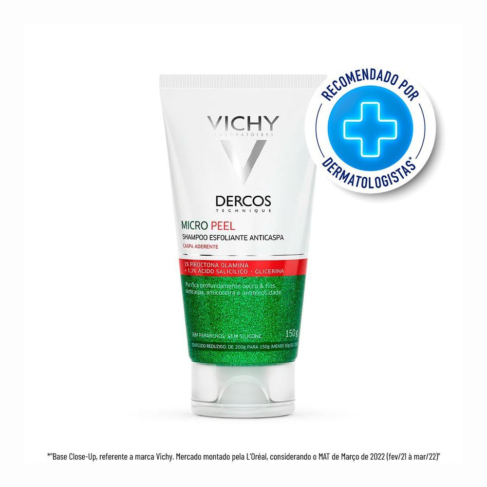 Dercos Micro Peel Vichy Shampoo Esfoliante Anticaspa 150g em Oferta na Shopee
