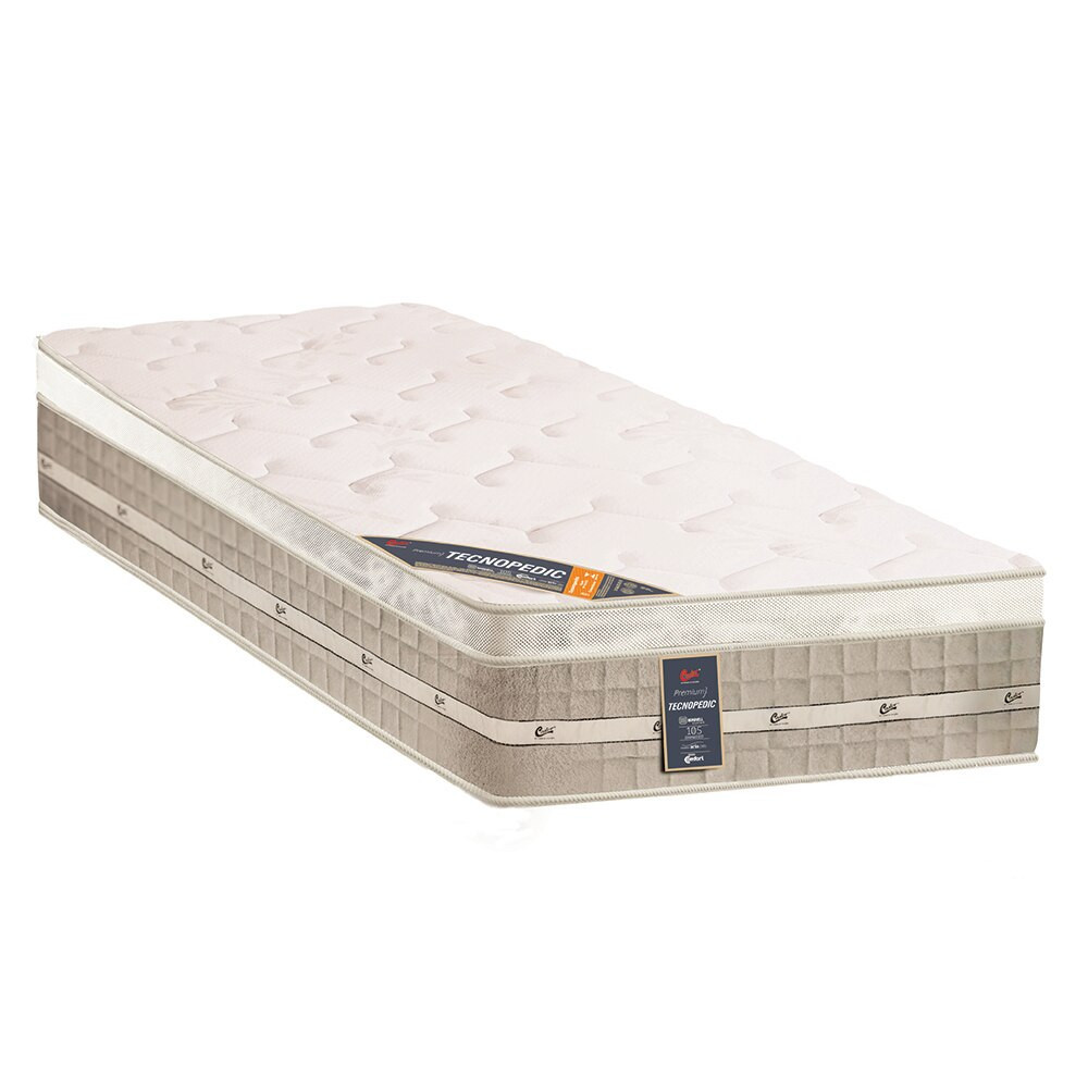 Colchão Solteiro Premium com Euro Pillow e Molas Tecnopedic System 30x88x188 cm Castor