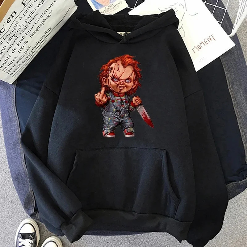 Moletom Canguru Capuz Hoodie Japonês Pullover Halloween Terror Horror Chucky Promoção Envio Rápido