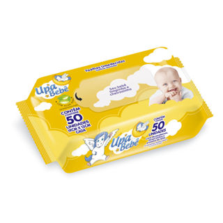 Toalha Umedecida Upa Bebê com Aloe Vera com 50 Unidades em Oferta na Shopee