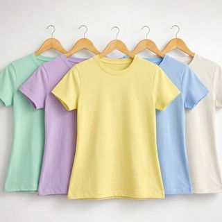 Kit 5 T-shirt Lisa Peruana 40.1 Cotton Pima Sem Estampa Feminina Baby Look Tee Camisa Unissex Blusinha Basica em Oferta na Shopee