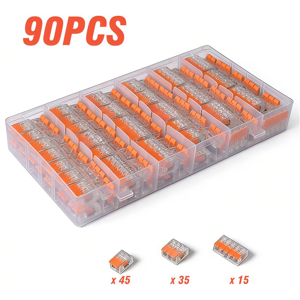 Terminal de conexão rápida 90PCS Conjunto de conector de cabo de 2 3 e 5 canais