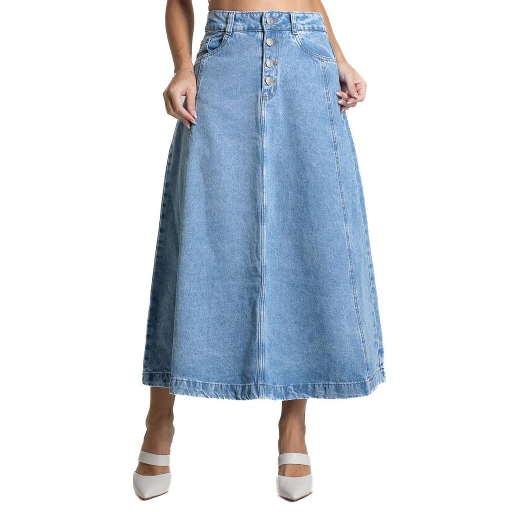 Saia Jeans Sawary Midi - 282219 em Oferta na Shopee