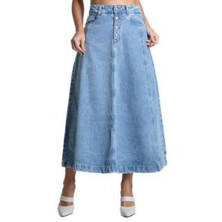 Saia Jeans Sawary Midi - 282219 em Oferta na Shopee