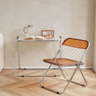 Cadeira/mesa dobrável simples em acrílico transparente, ideal para tirar fotos em lojas de roupas. em Oferta na Shopee