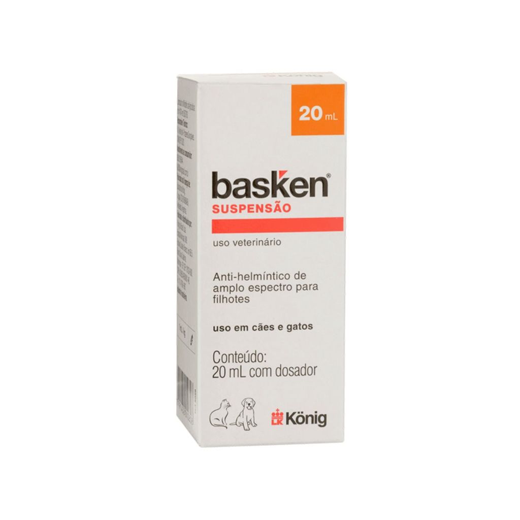 Basken Suspensão Vermífugo Para Filhotes Cães e Gatos 20ml