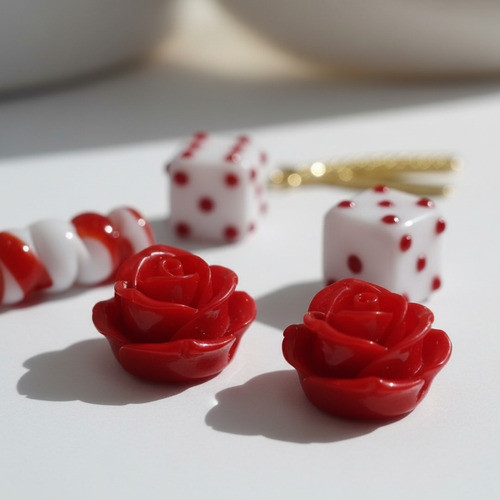 Kit Para Guia Maria Navalha Dado Rosa Firma Navalha Vermelho 8 Mm