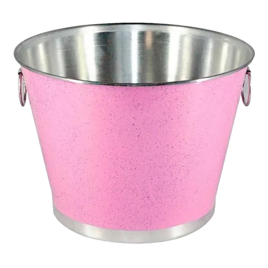 Balde Gelo E Cerveja Alumínio Profissional Rosa 9 Litros