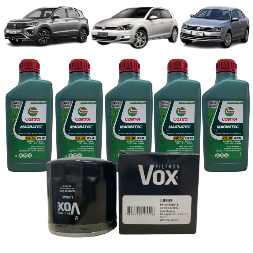 TROCA DE OLEO T-CROSS, JETTA, GOLF CASTROL MAGNATEC 5W40 508