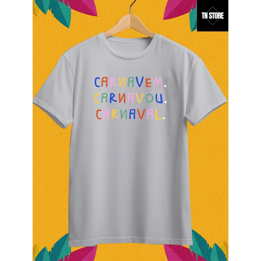 Camiseta Carnaval Brasil Camisa Blusa Unissex Masculino Feminino 100% Algodão Lançamento Envio Imediato Branco Plus Size