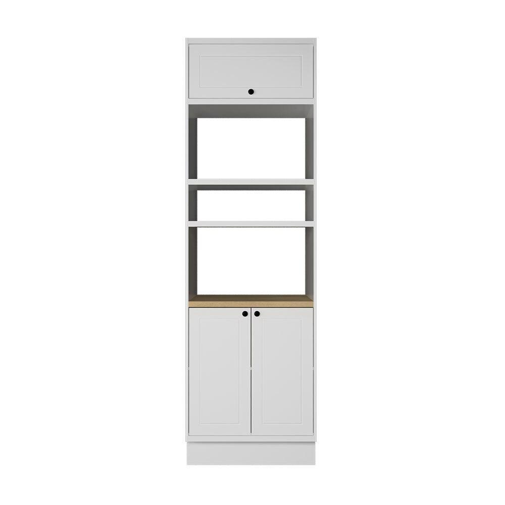 Torre Quente Herval Viana, MDF, 3 Portas, Branco Ártico e Carvalho Nature, 70 cm