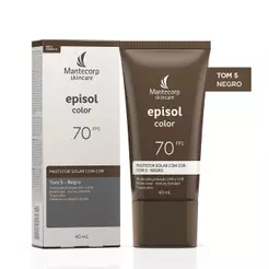 Protetor Solar Facial Episol Color Tom 5 Negro FPS70 40mL
