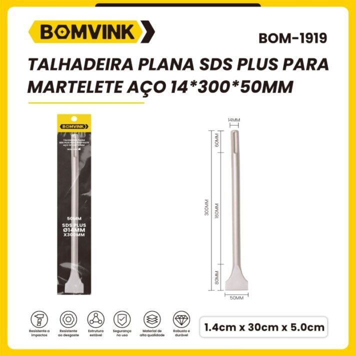 Talhadeira Plana SDS Plus para Martelete - Bomvink – BOM-1919