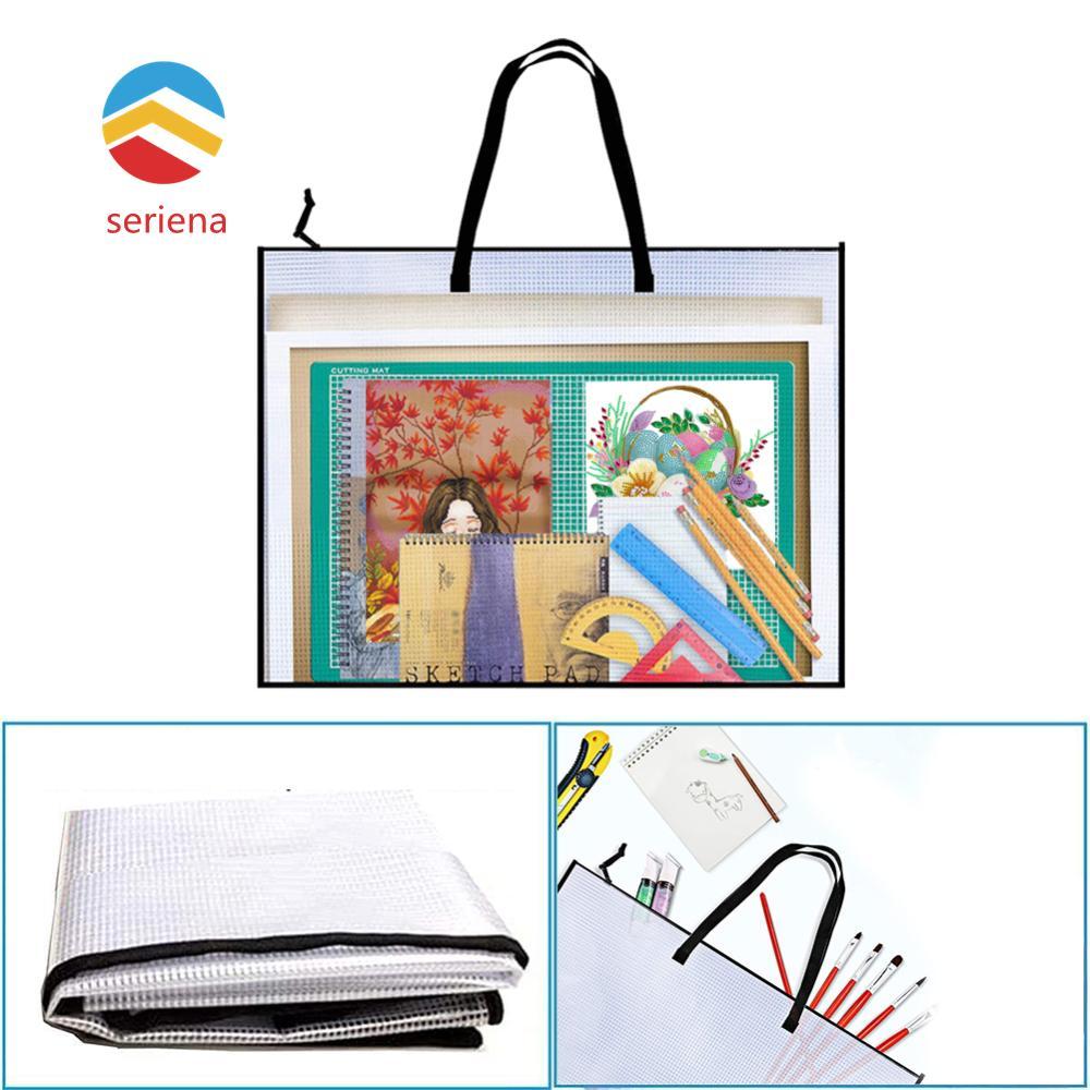 Bolsa De Armazenamento De Pôster Coleção De Obras De Arte À Prova D'água Com Zíper E Alça