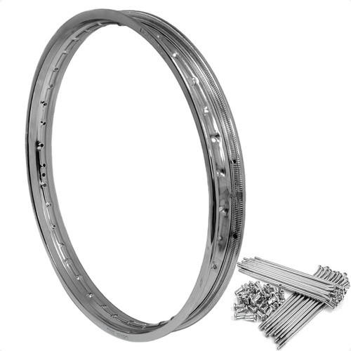 Aro 21 Cromado Dianteiro + Raio Cromado 4mm Honda XLR 125