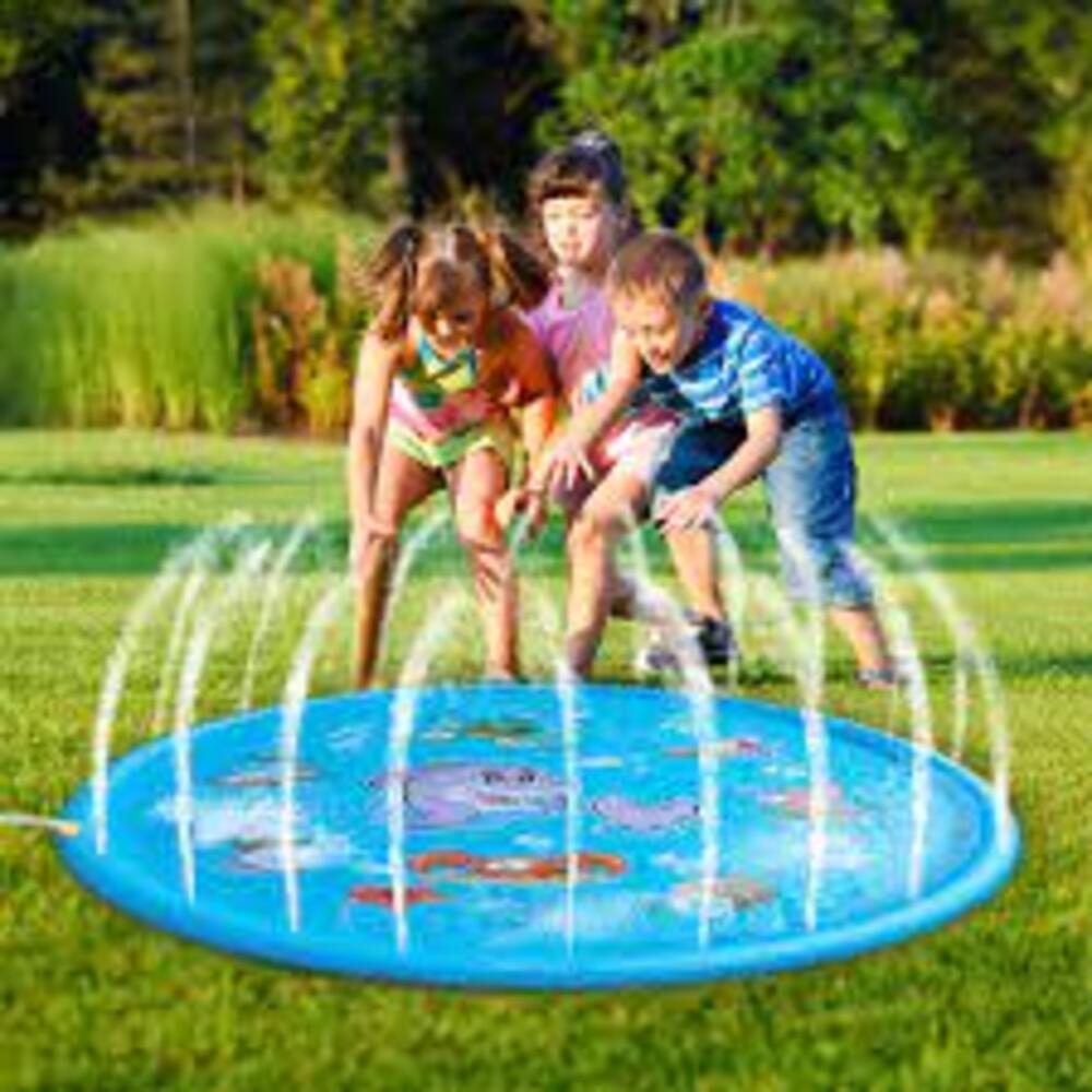 Piscina Inflável Infantil com Chafariz e Tapete Refrescante