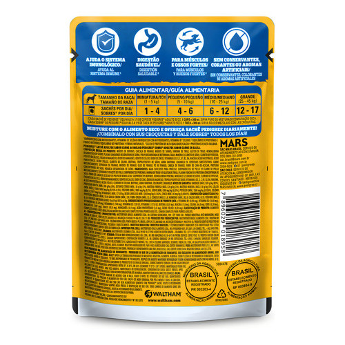 Pedigree Sachê Carne Cães Adultos Pack 18Un — imagem 2 de 2