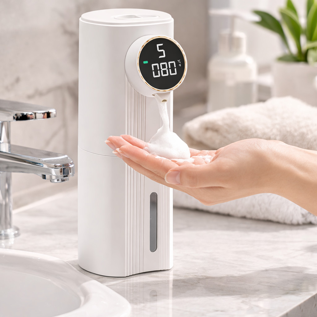 Dispenser Automático de Sabão Inteligente Sensor 5 Níveis Ajustáveis IPX6 à Prova d’Água W5