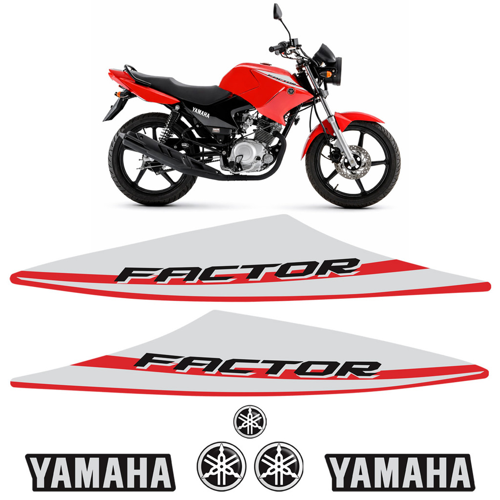 Adesivos Para Yamaha Factor 125 Ybr 2015/2016 Moto Vermelha